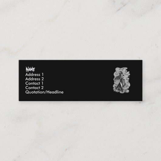 魔法使いおよび人形ハロウィン スキニー名刺 (正面)