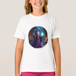 魔法使いが彼の魔法結晶を見る Tシャツ
