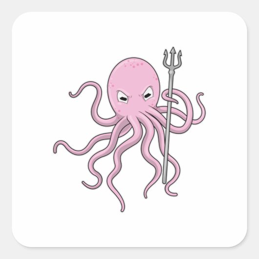 魔法使いとしてのタコとトライデント スクエアシール (正面)