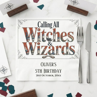 魔法使いと魔女のストーリーブックの誕生日 スタンダードカクテルナプキン