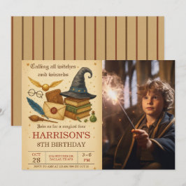 魔法使いと魔女の誕生日写真 招待状