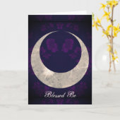 魔法使いのきちんとした角状月の女神 カード (黄色い花)