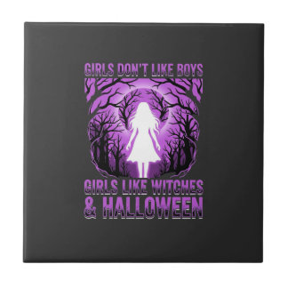 魔法使いのような女の子 ハロウィンデザイン タイル