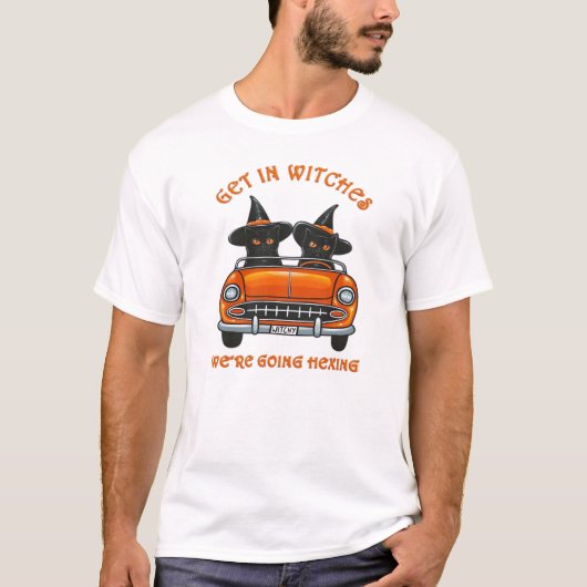 魔法使いのネコたちが呪いをかけるオーバーサイズTシャツ Tシャツ (正面)