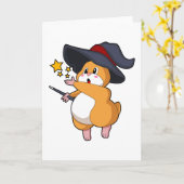 魔法使いのハムスター　魔法の杖を持って カード (黄色い花)