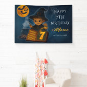 魔法使いのハロウィンお誕生日パーティーバナー 横断幕 (インサイチュ)