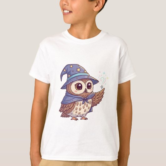 魔法使いのフクロウが魔法をかける Tシャツ (正面)