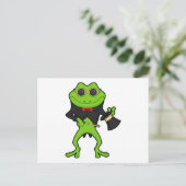 魔法使いのフクロウ 魔法の杖と帽子付き ポストカード (スタンド正面)