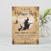 魔法使いのヴィンテージのハローウィンパーティの招待状 招待状 (スタンド正面)