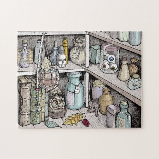 魔法使いの一服のキャビネットのパズル ジグソーパズル (横)