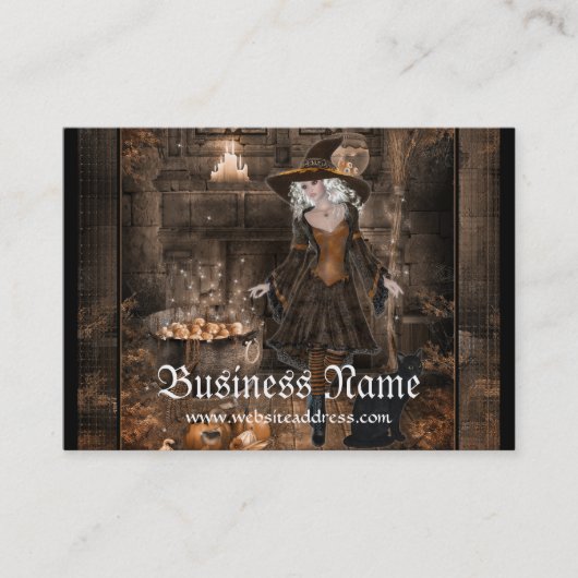 魔法使いの呪文で呼び出す綴り1のファンタジーの名刺 名刺 (正面)