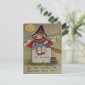 魔法使いの墓地の墓碑の黒猫の月 ポストカード (スタンド正面)