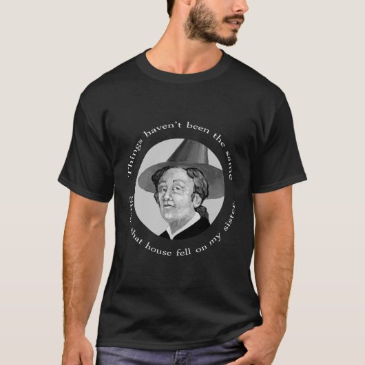 魔法使いの姉妹のユーモアの黒のティー Tシャツ (正面)