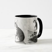 魔法使いの子ネコ猫のスカルのゴシック様式ファンタジーの芸術のマグ マグカップ (正面右)