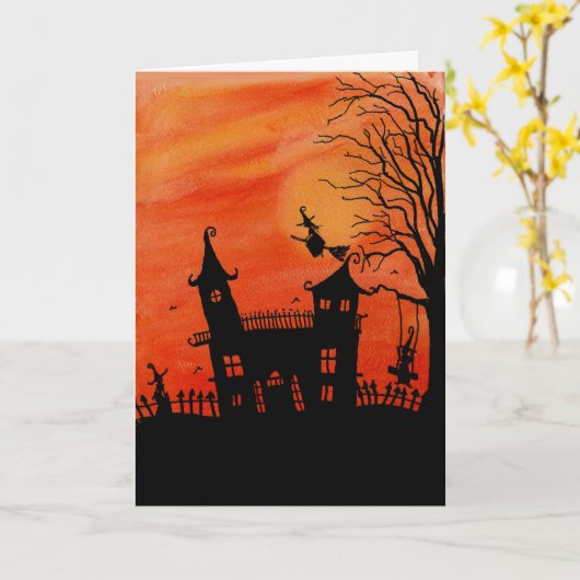 魔法使いの家のハロウィン幽霊のよく出るなカード カード