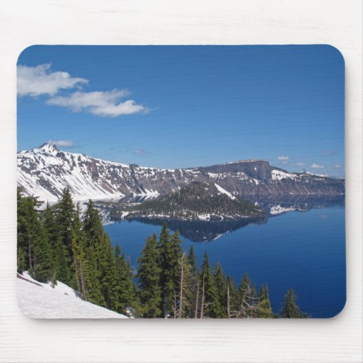 魔法使いの島、crater湖の国立公園、オレゴン マウスパッド (正面)