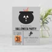 魔法使いの帽子の箒のハロウィン・カルデロン・パーティー招待状 招待状 (スタンド正面)