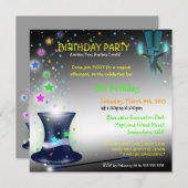 魔法使いの帽子 誕生日パーティー招待状 招待状 (正面/裏面)