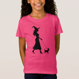 魔法使いの散歩をするチワワ Tシャツ