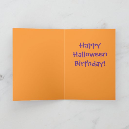 魔法使いの月のハロウィンの誕生日の挨拶状 カード (内部)