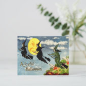 魔法使いの月の空の飛んでいるなほうきの人 ポストカード (スタンド正面)