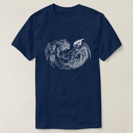 魔法使いの決闘の(暗い)ファンタジーの芸術のゲーマーのグラフィック Tシャツ (デザイン正面)