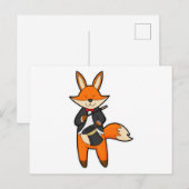 魔法使いの狐　魔法の杖と帽子付き ポストカード (正面/裏面)