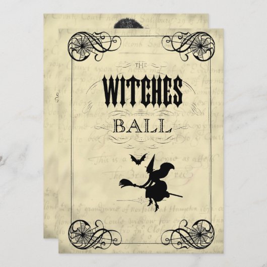 魔法使いの球ハロウィン 招待状 (正面/裏面)