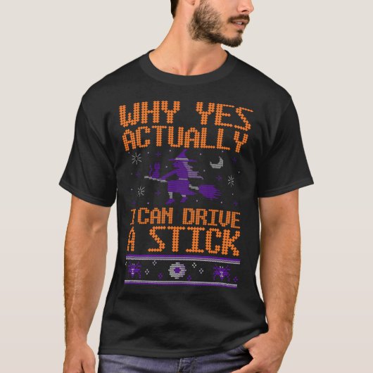 魔法使いの箒をマニュアルで操縦できるわよ H Tシャツ (正面)