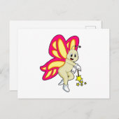 魔法使いの蝶　魔法の杖を持って ポストカード (正面/裏面)