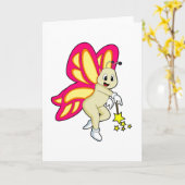 魔法使いの蝶　魔法の杖を持つ カード (黄色い花)