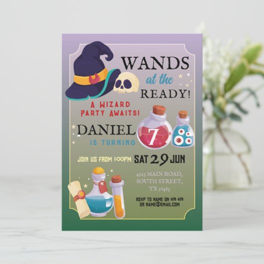 魔法使いの誕生日パーティーが準備された男の子の所で行く 招待状 (スタンド正面)