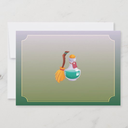 魔法使いの誕生日パーティーが準備された男の子の所で行く 招待状 (裏面)