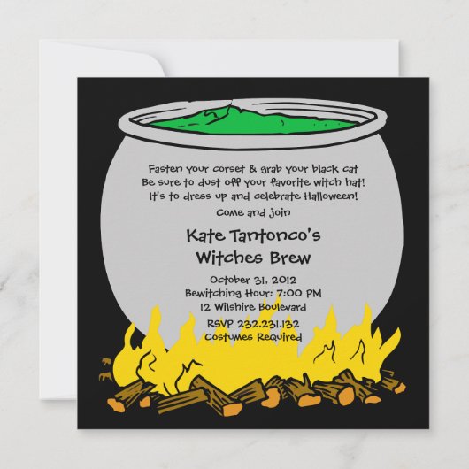 魔法使いの醸造物のハロウィンの招待状 招待状 (裏面)