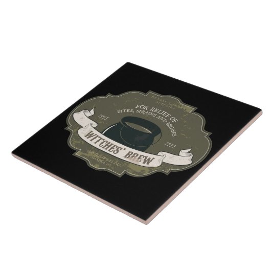 魔法使いの醸造物のヴィンテージのハロウィンのラベル タイル (側面)