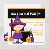 魔法使いの醸造物の子供のハローウィンパーティの招待状7 招待状 (正面/裏面)