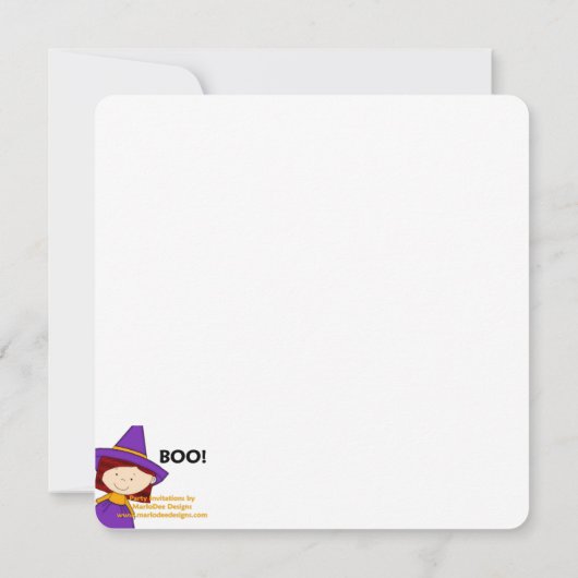 魔法使いの醸造物の子供のハローウィンパーティの招待状7 招待状 (裏面)