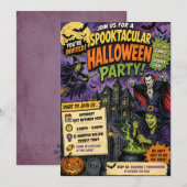 魔法使いの鍋 ハロウィンパーティーの招待状 招待状 (正面/裏面)
