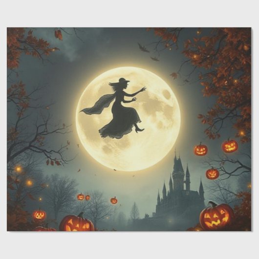 魔法使いの飛翔 満月🌕 ラッピングペーパー (フラット)