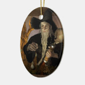 魔法使いの魔法のファンタジーのイラストレーションのオーナメント セラミックオーナメント (左)