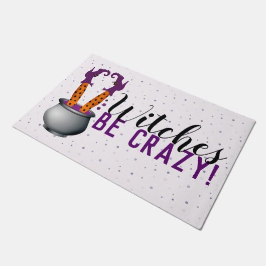 魔法使いは熱狂するな魔法使いの大がまの紫色ハロウィンです ドアマット (アングル)