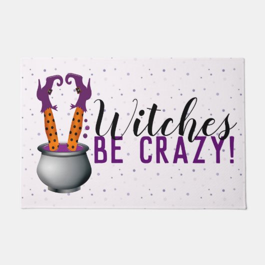 魔法使いは熱狂するな魔法使いの大がまの紫色ハロウィンです ドアマット (正面)