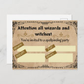 魔法使いや魔女のための魔法の誕生日パーティー ポストカード (正面/裏面)