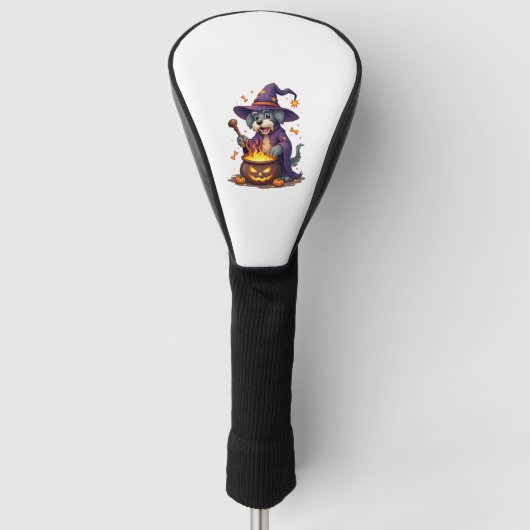 魔法使いシュナウザー ゴルフヘッドカバー (正面)