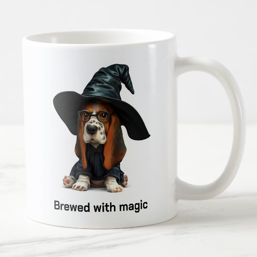 魔法使いバセットハウンドの犬 コーヒーマグカップ