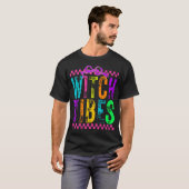 魔法使いビブラハロウィンネオンチェック柄リボン Tシャツ (正面フル)