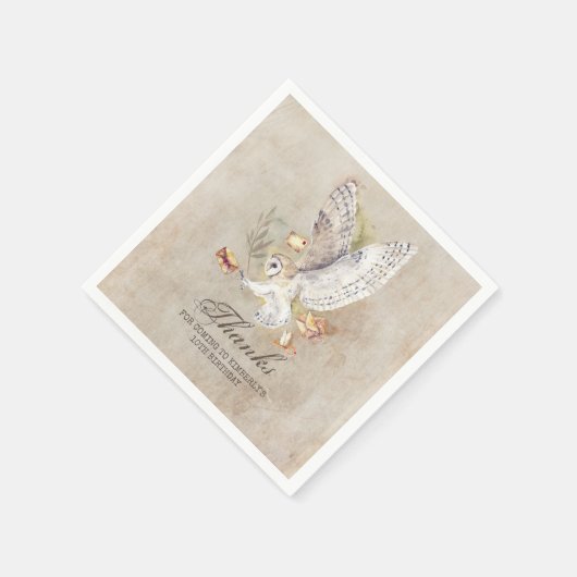 魔法使いフクロウの誕生日パーティー スタンダードカクテルナプキン (角)