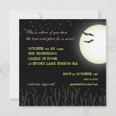 魔法使い及びモンスターの大人のハロウィンの衣裳のパーティー 招待状 (裏面)