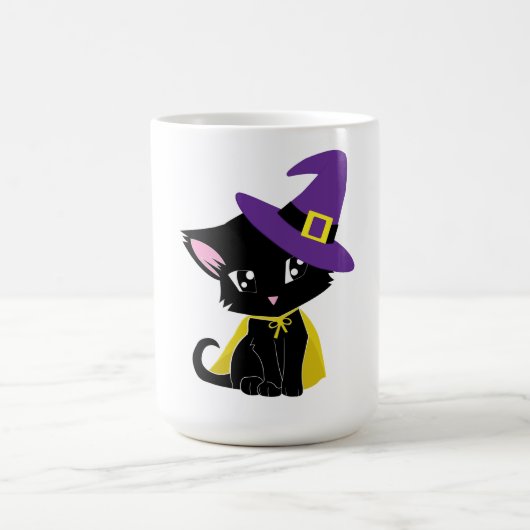 魔法使い猫のデザイン コーヒーマグカップ (中央)