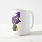 魔法使い猫のデザイン コーヒーマグカップ (正面右)